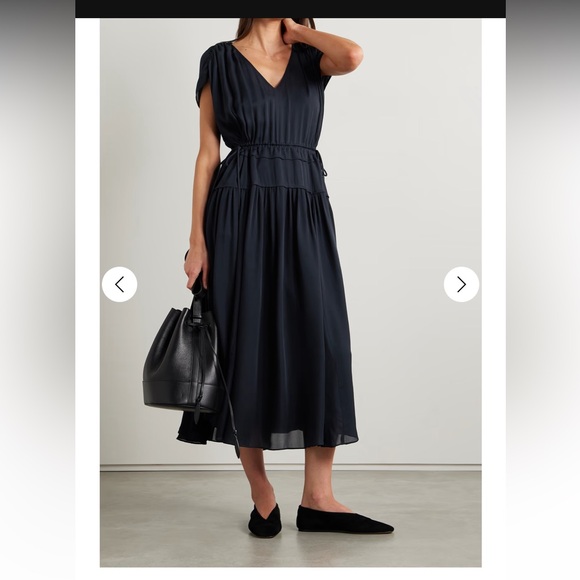 LA LIGNE Natalie Silk-Chiffon Midi Dress - Size Small - Picture 3 of 7